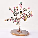  CROSYO 1pc Natural Crystal Tree Amatista Rose Rose Aquamarine Aguas Lucky Decoración Águila Rebamos Minal Piedra Decoración para el hogar (Color : Tourmaline)