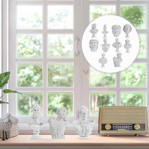 Sculptures miniatures en résine blanche, lot de 10 figurines de style grec pour chambre - 7
