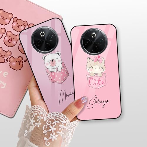 Image of COLORflow Back Cover Compatible with Vivo T4 5G / Y300 Pro 5G / iQOO Z10 5G | Cute Pocket Cartoons Color Customized | Shockproof TPU Bumper with Camera Protection Back Cover