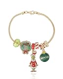 SALLY ROSE The Grinch Charm Bracelet for Women 7', Gold-Tone Grinch Jewelry Official License, Christmas Bracelets