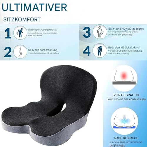 Mal de dos ? Coussin de chaise à mémoire de forme en L - 7