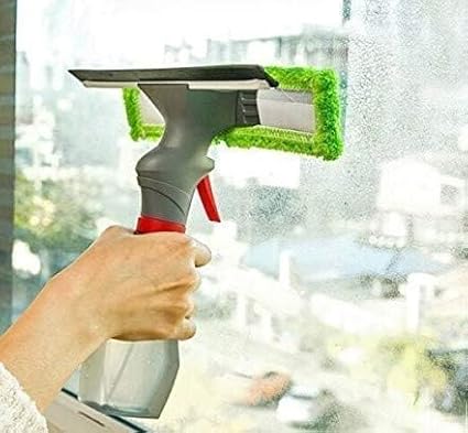 ABS Cleaning Wiper Spray Bottle Sprayer Glass Wiper Window Mirror Cleaning Tool with Shower Squeegee Cleaner Washer Rubber Blade for Bathroom Tiles, Kitchen, Floor Car