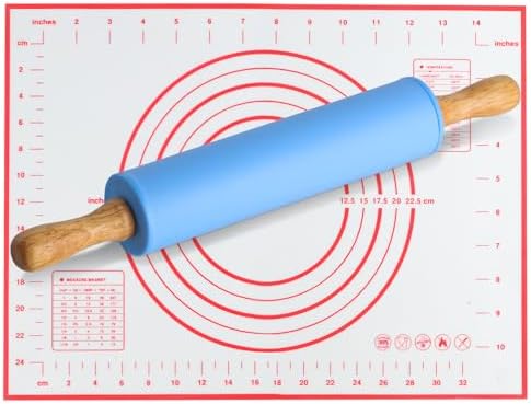 HARFINGTON Mini-Silikon-Nudelholz – 22,9 Cm, Antihaftbeschichtet, Für Teig & Fondant