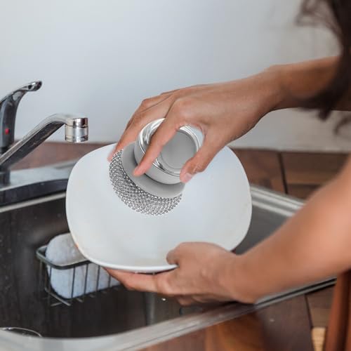 IMIKEYA Lavador De Pratos De Metal Esfregão De Lã De Aço Lavadores De Pratos De Cozinha Com Alça Esc