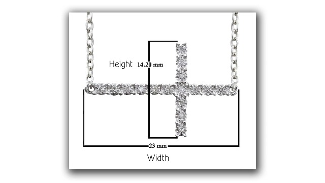 Dazzlingrock Collection 10K White Gold Sideways Cross Pendant With 0.07 CT Diamonds & Included Chain - View #8