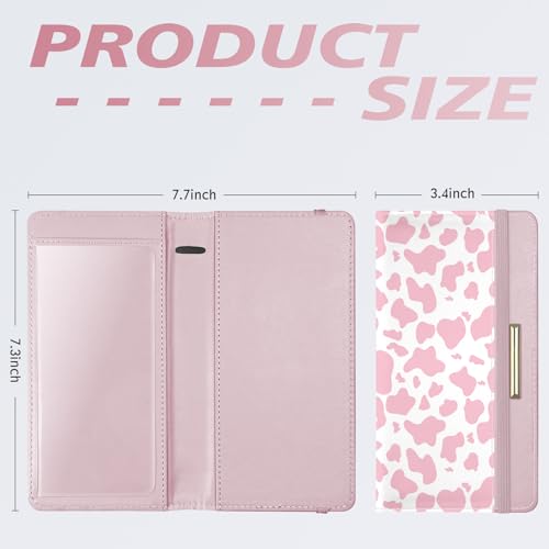 Image of Letter Checkbook Cover, RFID Blocking Checkbook, Stylish, Lightweight, Slim Durable, Multi-Functional Checkbook Holder for Personal and Business Checks (Cow-Pink)