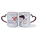 MP CREATIVE SRL Coppia Tazze Mug Personalizzate con Nome Lui e Lei Idea Regalo Speciale San Valentino Natale