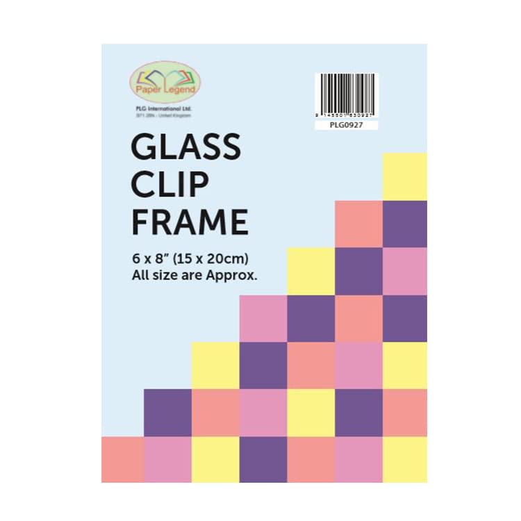 FotoStation Glass Front Frameless Clip Frames Picture Photo Frame Poster Frame For Home, Office Classic Wall Mountable (6" x 8")