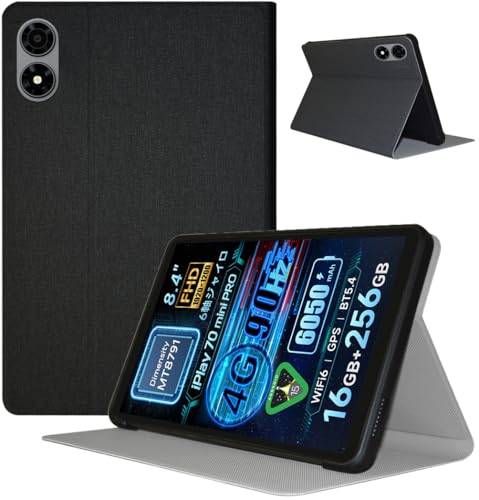 For ALLDOCUBE iPlay 70 mini Pro �^�u���b�g ��p�P�[�X�yZENGZOUZ�z ALLDOCUBE iPlay 70 mini Pro �P�[�X �J�o�[ ����PU �p�x���� ���^ ��G�肪�ǂ� �ϏՌ� �S�ʕی�J�o�[ (�u���b�N)
