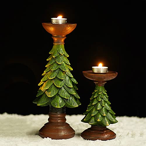Christmas Candle Holder Christmas Tree Candlestick Table Centerpieces Fireplace Decoration Home Ornament Party Decor Gift