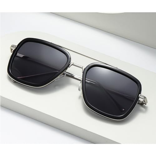 Vintage Aviator Square Sunglasses for Men Women Glasses Metal Rectangle Vintage Transparent Trendy Sunglasses4