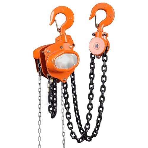 Palan à chaîne manuel avec double crochet rotatif à 360°, capacité de 1 à 10 tonnes, idéal pour le levage de chantiers et d'entrepôts