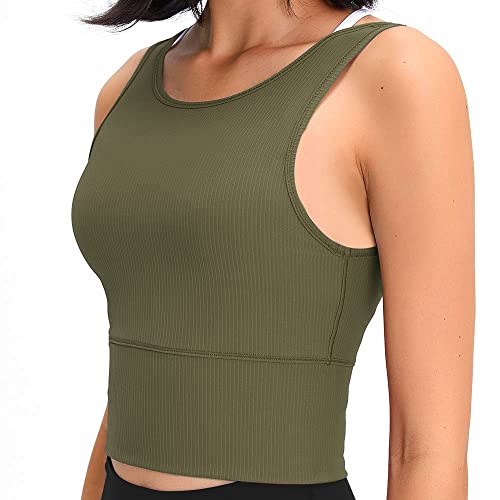 Image of Workout Tank Tops for Women Gym Cropped Tank Top Active Sleeveless Shirts for Tennis Golf Running Fitness Yoga