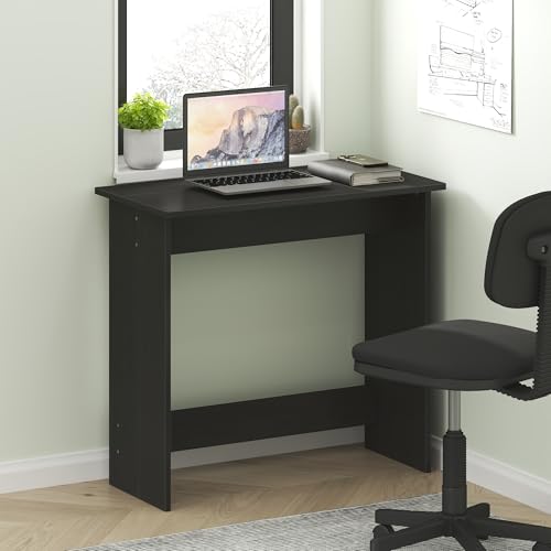 Image of Furinno Simplistic 31-Inch Black Computer Desk, Small Office Desk, Rectangular Home Office Desk with Drawers, Gaming Desk for Home Office, Bedroom, Study Room, Black Espresso