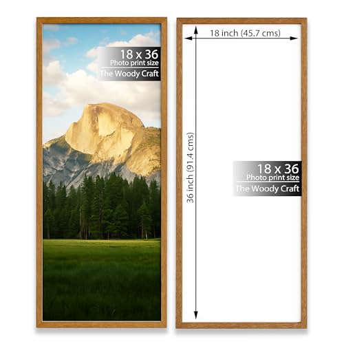 Image of 18x36 Photo Frame | Brown Frame For Wall Decor | Stylish Wall Frame | Wooden Photo Frames For Modern Interiors | Minimalist Big Photo Frames For Wall | Ideal Single Photo Frame For Wall