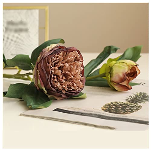 BZBZB Flores Artificiales peonía Falsa Ramo de Flores de Seda decoración peonía de plástico Flor única Restaurante Familiar Hotel Fiesta Boda Flores Falsas