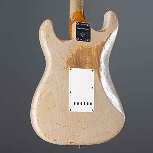 Fender Red Hot Stratocaster Super Heavy Relic MN Aged Dirty White Blonde #CZ566885 – Guitare Électrique Personnalisée - Les Beatles, Paul McCartney, John Lennon, RIngo Starr, George Harrison Fender Red Hot Stratocaster Super Heavy Relic MN Aged Dirty White Blonde #CZ566885 - Guitare Électrique Personnalisée – Image 8