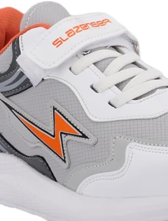 Slazenger KAOR KTN Çocuk Cırt Cırtlı Gri/Turuncu Günlük Spor Ayakkabısı, 31, SA23LF006, Gri Turuncu, Kız çocuk - Görsel 4