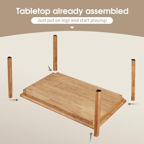 Image of Board Game Table with Removable Table Top, Seats 4 to 6 Players with 57in x 33in Play Area, Includes Play Mat, Detachable Cup Holders and Dice Trays, Minimal Assembly Required