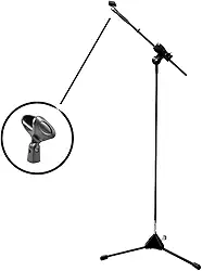 Pedestal de Microfone com Cachimbo Para Microfone com Fio ou sem Fio (PARA MIC SEM FIO)