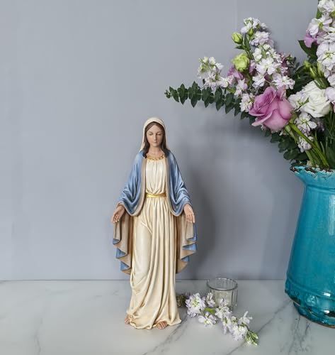 BC Katolicka statuetka Najświętszej Maryi Panny, figurka Matki Świętej na ołtarz, katolicki wystrój domu, prezenty religijne dla mamy, 31,8 cm H, ręcznie malowana klasyczna renesansowa rzeźba