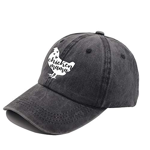 Image of Chicken Mama Hat, Farm Hen Baseball Cap Vintage Washed Distressed Denim Adjustable Dad Hats
