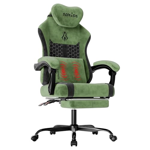 SUKIDA Gaming Chair with Lumbar Support and Headrest