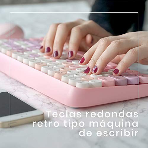 Mini teclado inalámbrico y ratón Perixx PERIDUO-713 con diseño retro para PC y tablet 4