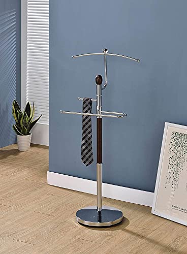 Pilaster-Designs-Modern-Franky-Suit-Tie-Valet-Stand-Clothing-Rack-Chrome-Metal-Walnut-Wood
