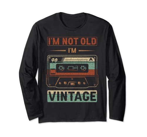 Funny Quote Birthday saying, Retro Cassette tape Birthday Maglia a Manica
