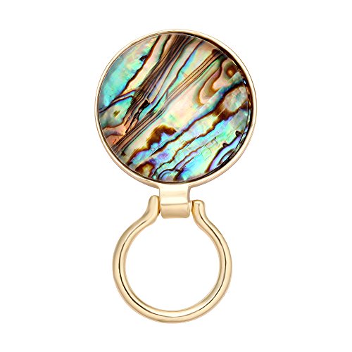 Image of Transparent Glass Natural Abalone Paua Shell Magnetic Eyeglass Holder for Shirt