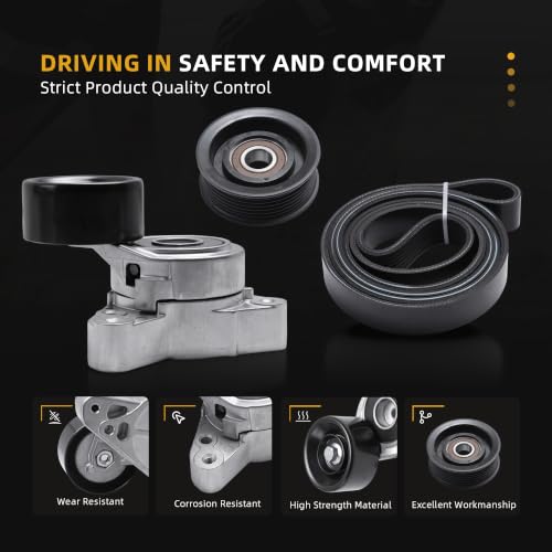 Image of Belt Tensioner Serpentine Belt Idler Pulley Kit Fit for Honda CR-V 2012-2014 L4 2.4L - GAS, OE#38278, 38278M, 36769