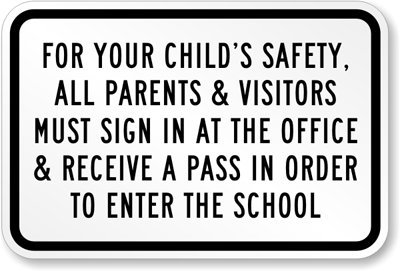 Campus Student Safety Registration Notice Sign, School Access Registration Management Rule Metal Wall Plate, 8x12 Inch