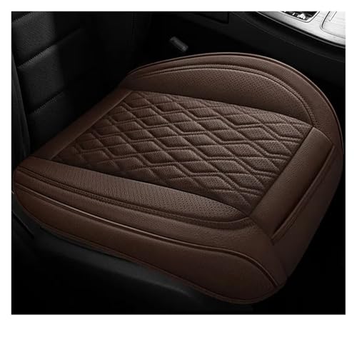Funda de asiento de coche transpirable de cuero para evitar el calor con cojín convexo marrón
