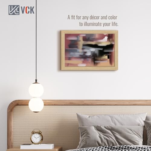 Image of VCK 12x18 Frames 3 Pack, Natural Poster Frame MDF Wood with Polished Plexiglass, Wall Mounting Horizontal & Vertical Display