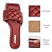 ATHMILE Braided Womens Sandals 2026 Square Open Toe Fashion Slide Sandals Women Dressy Summer Flat Beach Red Size 6