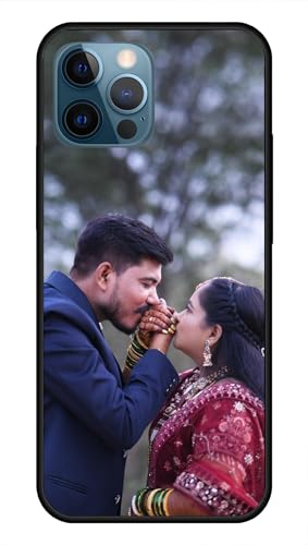 Image of NDCOM for Customised iPhone 12 Pro Max Back Cover | Large 12 Pro Max Phone Case | 12 Pro Max Mobile Cover DIY Personalised Photo Design | Customized Gift Custom Text Name Printed Metal Case