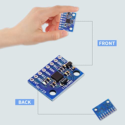 V Telesky 5Pcs Gy-521 Mpu-6050 Mpu6050 Accelerometer Gyroscope Module - 3 Axis Accelerometer And 6 Dof 6 Axis 16-Bit Analog Gyro Sensors Kit For Arduino （Blue） #TOP2