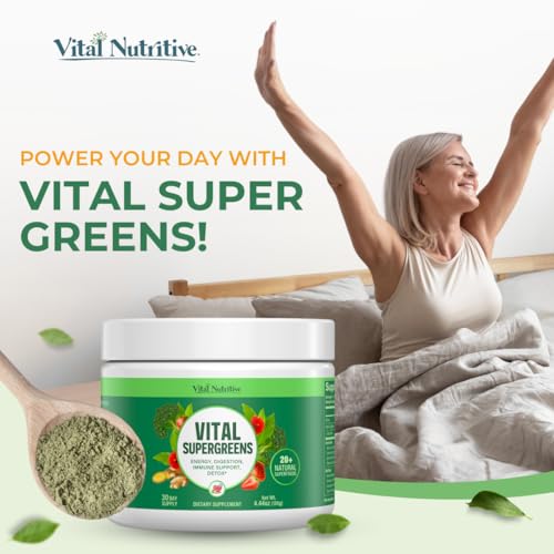 Vital Nutritive Vital Greens - Vital Super Greens Superfood Powder For Energy Boost, Supergreens For Digestion Support, And Immunity - Daily Green Drink Powder With Antioxidants thumb #1