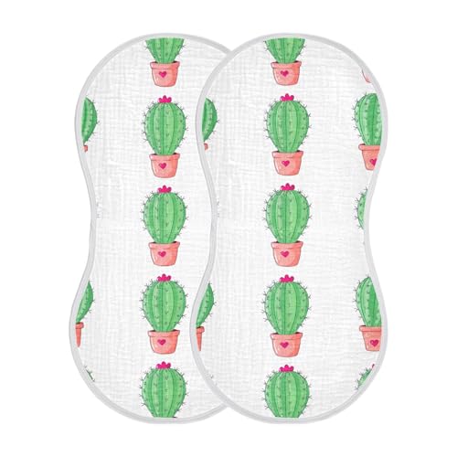 xigua Cute Cacti Baby Burp Cloths for Newborn Boys and Girls 1 Pack, Soft & Absorbent Cotton Baby Burp Cloth, Baby Washcloths, Newborn Towel, Burp Rags2