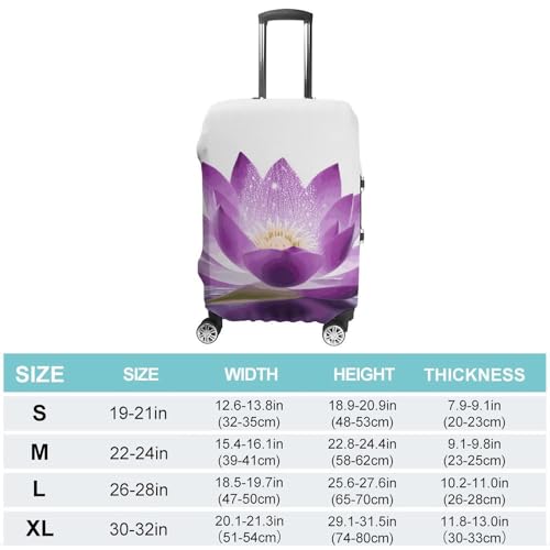 Flower Purple Printed Luggage Cover Protector, Fits 18-32 Inch Luggage2