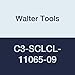 Walter Tools C3-SCLCL-11065-09 Tool Steel Boring Bar, Left Hand, 0.787" Minimum Bore Diameter, 1.89" Maximum Bore Depth, 2.559" Length