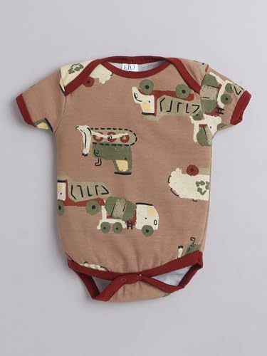 Image of EIO Newborn Baby Cotton Romper Sleepsuit | Half Sleeve Jumpsuit Bodysuit for Boys & Girls | Soft Breathable Baby Clothes Combo Pack