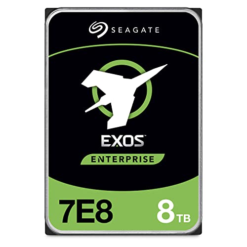 Exos 7E8 8TB Internal Hard Drive HDD – CMR 3.5 Inch 6Gb/s 7200 RPM 128MB Cache for Enterprise, Data Center – Frustration Free Packaging () - Seagate ST8000NM000A