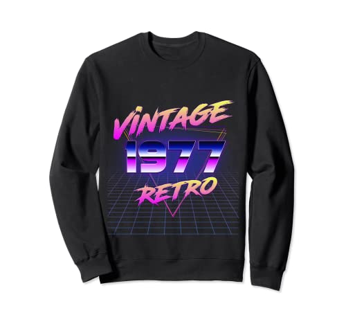 Retro Vintage 80s 45th Regalo Cumpleaños Hombres Mujeres Vintage 1977 Sudadera