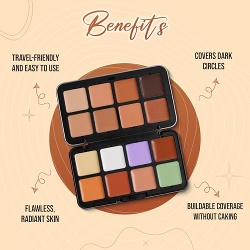 Image of Fashion Colour Glamorous Full Coverage Concealer Corrector Contour Palette | Creamy texture Moisturizing & Lasting | Easy To Blend & Lightweight Concealer For Face Makeup (32gm)