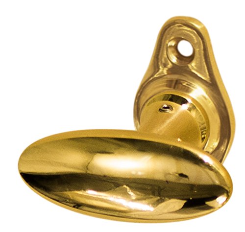 Poignée de fenêtre ovale en laiton poli - Modèle Leipzig B3161-81 - Fabriquée selon le modèle historique