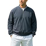 Akwa Men’s 1/4 Zip Golf Windshirt Long Sleeve Lightweight Waterproof Windbreaker Pullover Wind Shirt for Men Outerwear Jacket Charcoal