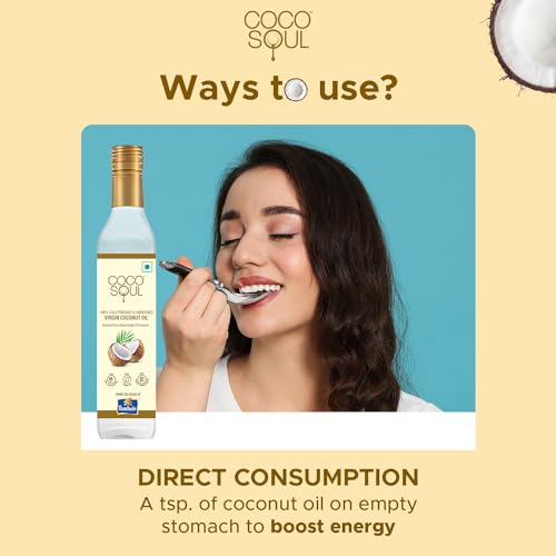 Image of Coco Soul Cold Pressed Natural Virgin Coconut Oil, 500 ml (Pack of 3)