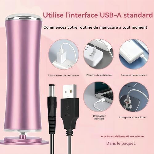 Ponceuse à callosités USB à vitesse variable et corps aluminium